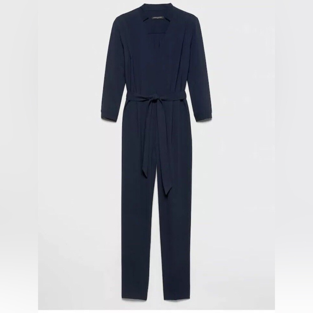 Banana Republic‎ Factory Navy Faux Wrap Jumpsuit Size 2 NWT